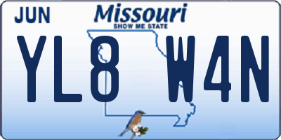 MO license plate YL8W4N
