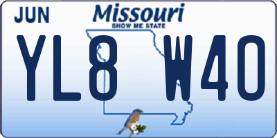 MO license plate YL8W4O