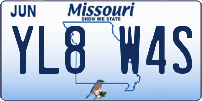 MO license plate YL8W4S