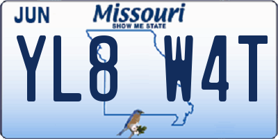 MO license plate YL8W4T