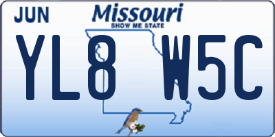 MO license plate YL8W5C