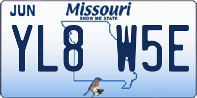 MO license plate YL8W5E