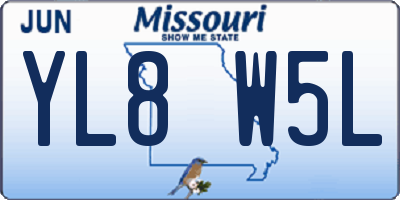 MO license plate YL8W5L
