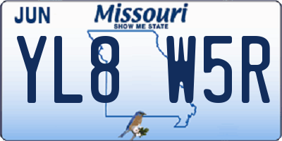 MO license plate YL8W5R