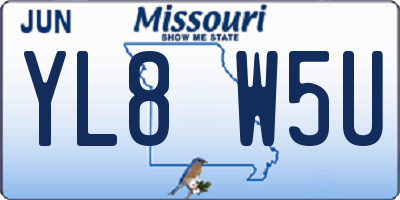 MO license plate YL8W5U