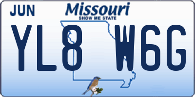 MO license plate YL8W6G