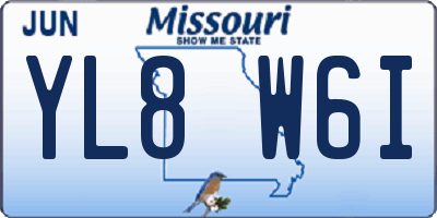 MO license plate YL8W6I