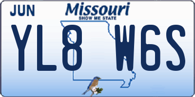MO license plate YL8W6S