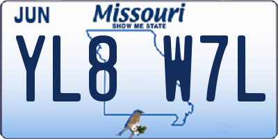 MO license plate YL8W7L