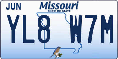 MO license plate YL8W7M