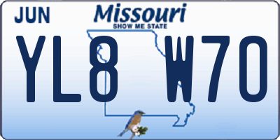 MO license plate YL8W7O