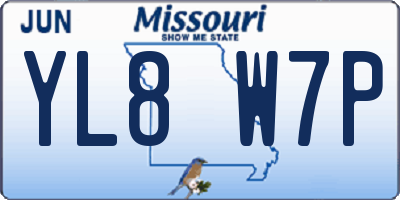 MO license plate YL8W7P