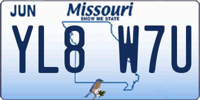 MO license plate YL8W7U