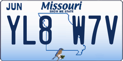 MO license plate YL8W7V