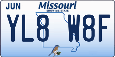 MO license plate YL8W8F