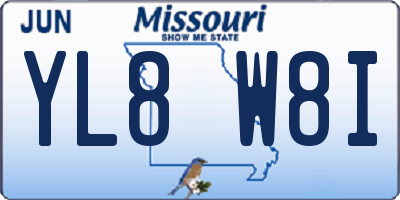MO license plate YL8W8I
