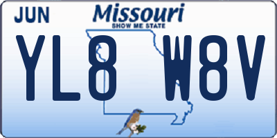 MO license plate YL8W8V