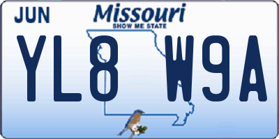 MO license plate YL8W9A