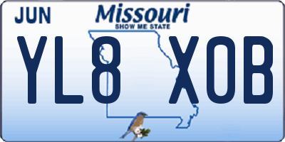 MO license plate YL8X0B