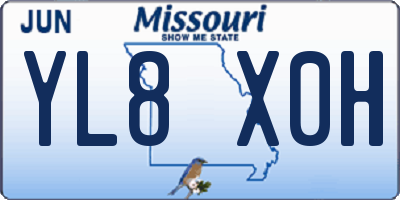 MO license plate YL8X0H