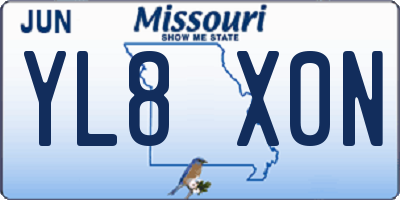 MO license plate YL8X0N