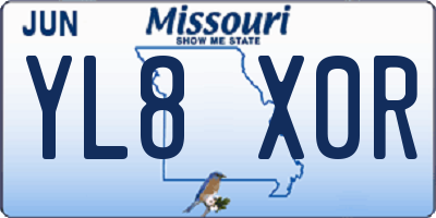MO license plate YL8X0R