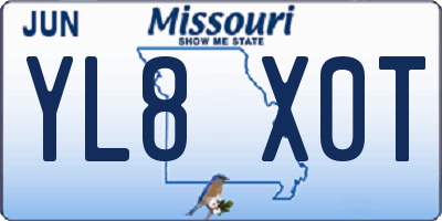 MO license plate YL8X0T