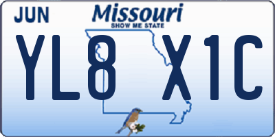 MO license plate YL8X1C