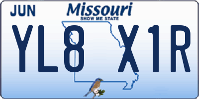 MO license plate YL8X1R