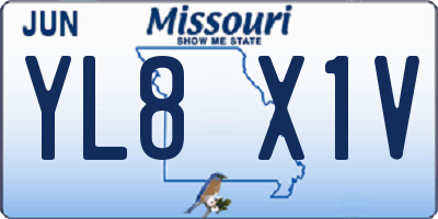 MO license plate YL8X1V