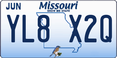 MO license plate YL8X2Q