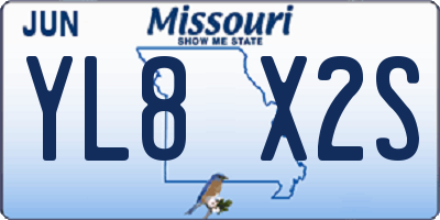 MO license plate YL8X2S