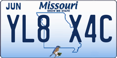 MO license plate YL8X4C