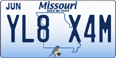 MO license plate YL8X4M