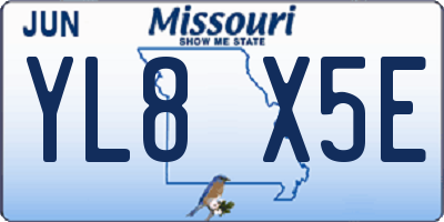 MO license plate YL8X5E