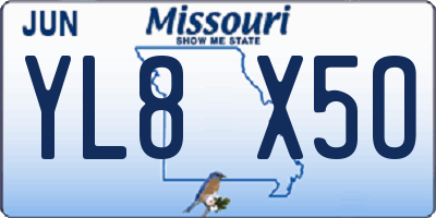 MO license plate YL8X5O