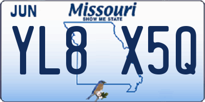 MO license plate YL8X5Q