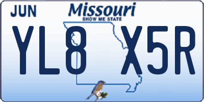 MO license plate YL8X5R