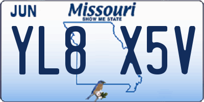 MO license plate YL8X5V