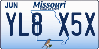 MO license plate YL8X5X