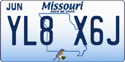 MO license plate YL8X6J