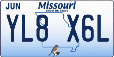 MO license plate YL8X6L