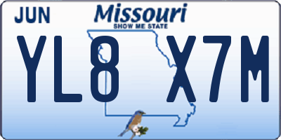 MO license plate YL8X7M