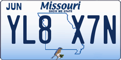 MO license plate YL8X7N