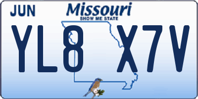 MO license plate YL8X7V