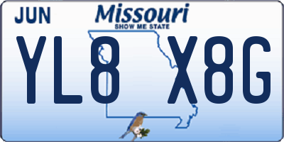 MO license plate YL8X8G