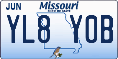 MO license plate YL8Y0B