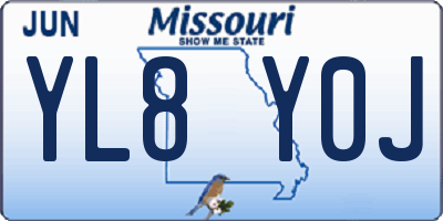 MO license plate YL8Y0J