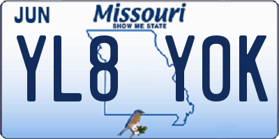 MO license plate YL8Y0K