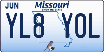 MO license plate YL8Y0L